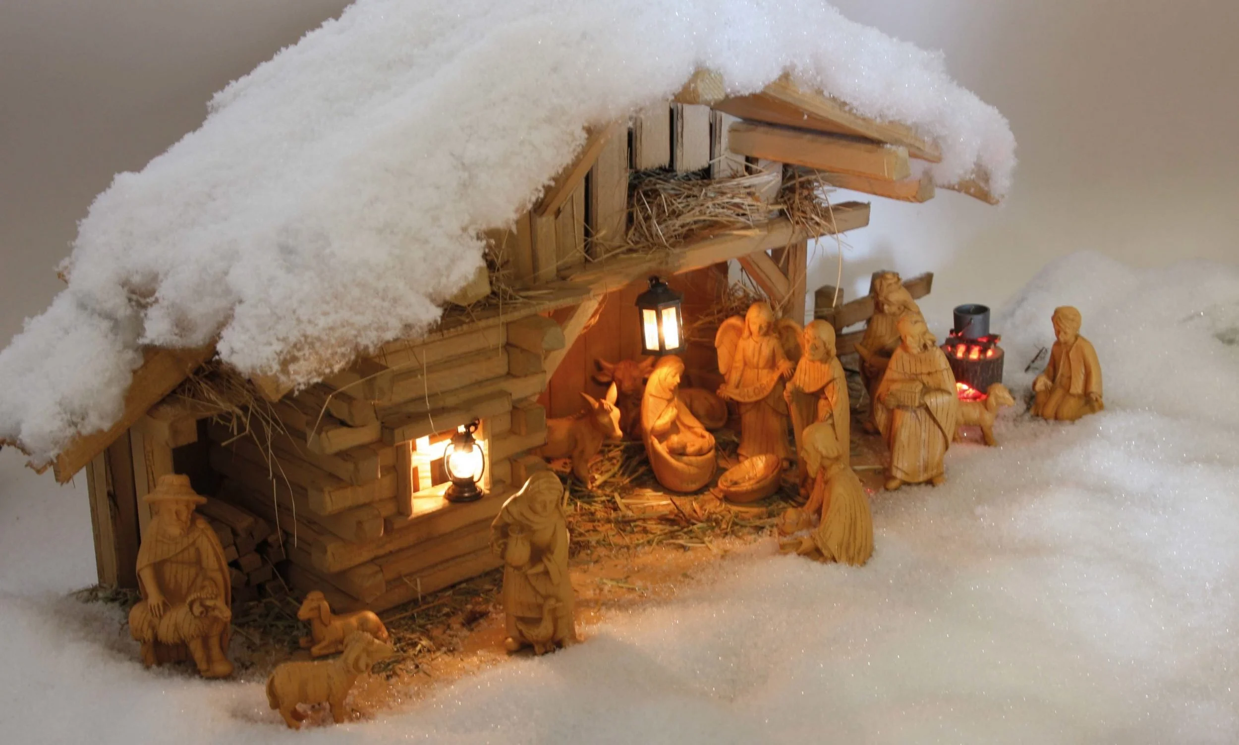FADEDA Krippen-Zubehör – Lagerfeuer mit Kessel, Höhe 5,5 cm